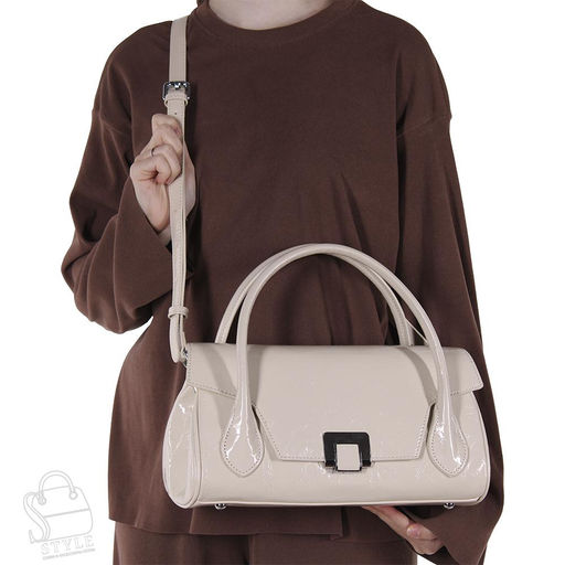 Сумка женская кожаная 2253Y apricot white Polina&Eiterou  фото 2