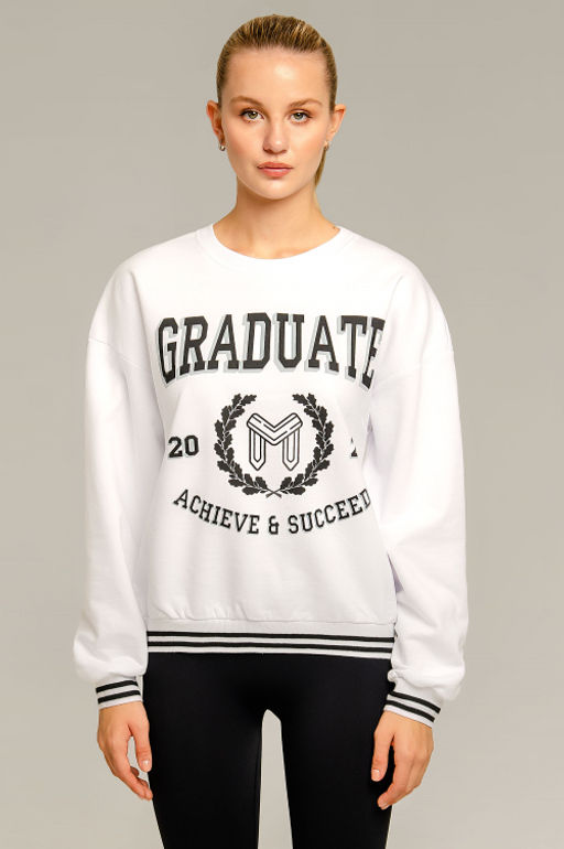 Арт. 15123 Свитшот женский44-52 (5 шт) Цвет:белый,черный