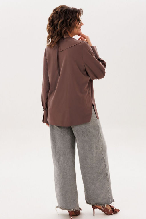 Блуза ANELLI 1679 молочный шоколад  фото 10