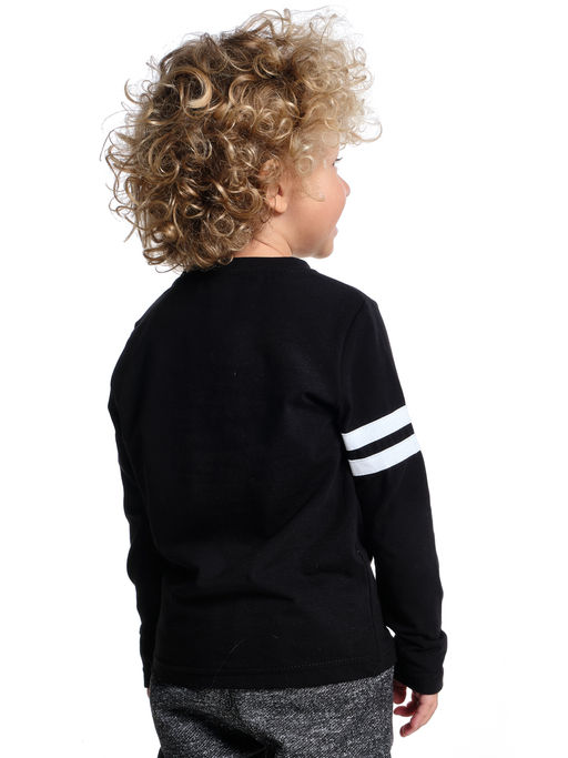 Лонгслив для мальчика детская одежда спорт UD 6695 черный - Mini maxi фото 2