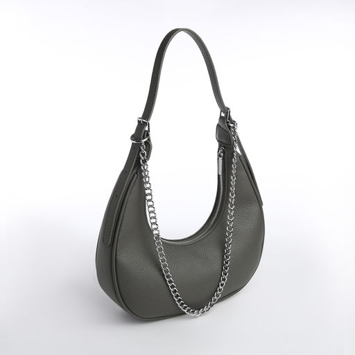 Сумка женская хобо на молнии, цвет серый - Textura фото 3