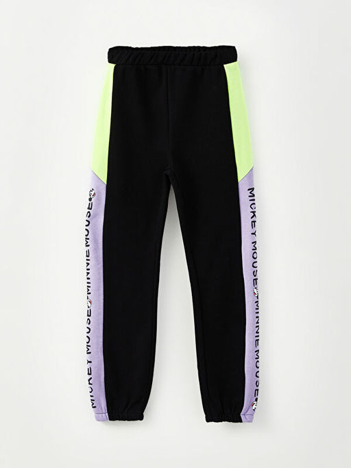 Bisiklet Yaka Minnie ve Mickey Mouse Bask?l? Uzun Kollu K?z ?ocuk Sweatshirt ve E?ofman Alt - Waikiki фото 3