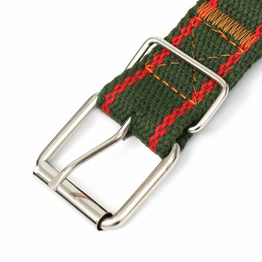 Ошейник брезентовый безразмерный однослойный, 68 х 3 см, хаки/красный - Пижон фото 5