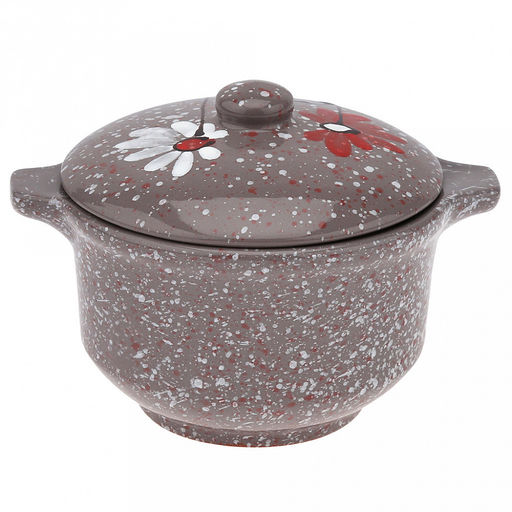 Бульонница керамическая "Буль-буль" 0,5л, д13см, h11,5см, "Дуэт", с крышкой (Россия)