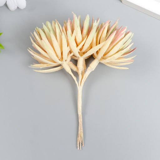 Декор для творчества «Игольчатая астра» 1 букет=6 цветков карамельный 4×13 см