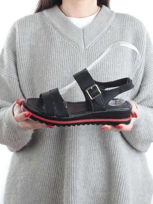 08-PEXL76-2 BLACK Босоножки женские (натуральная кожа)