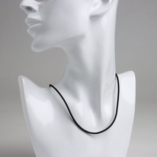 Цена за 10 шт. Шнурок каучуковый, неполый, 60 см, d=2 мм, чёрный в серебре