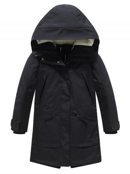 Парка зимняя подростковая для девочки с капюшоном черного цвета 9538Ch - Mtforce фото 8