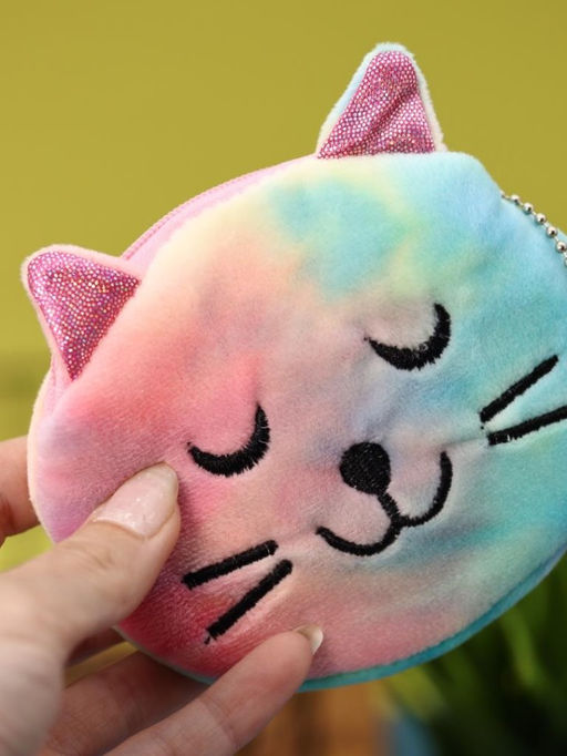 Кошелёк плюшевый "Multicolored cat", colorful (10*11 см)