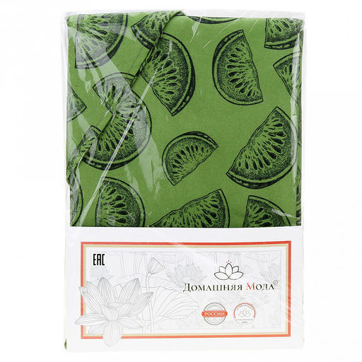 "Астурия, зеленый" Скатерть 200х145см, длина стола до 160см, на 6-8 персон, хлопок "Премиум" 186г/м2, "Домашняя мода" (Россия)