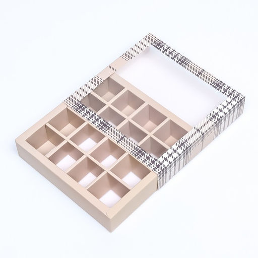 Коробка под 16 конфет , Мужской 17,7 х 17,7 х 3,8 см - UPAK LAND фото 4