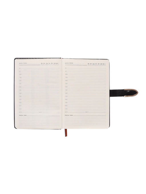 Ежедневник недатированный А5, с хлястиком, 112 листов в линейку, пвх, черный - Simaland фото 9