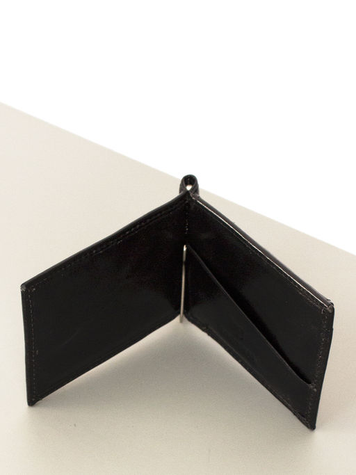 LACCOMA зажим для денег V168-R25A-черный натуральная кожа  фото 4