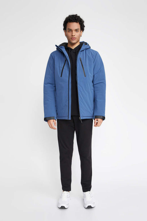 Водоотталкивающее водонепроницаемое пальто приталенного кроя DeFactoFit с флисовой подкладкой и капюшоном  фото 2