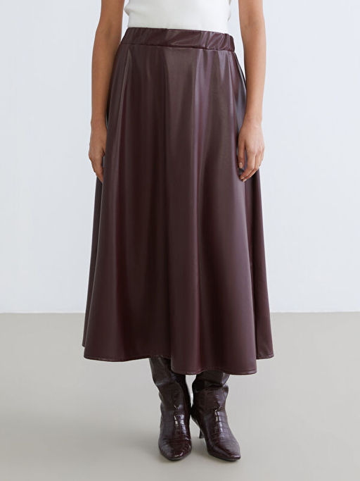 Beli Lastikli Deri G?r?n?ml? Klo? Etek