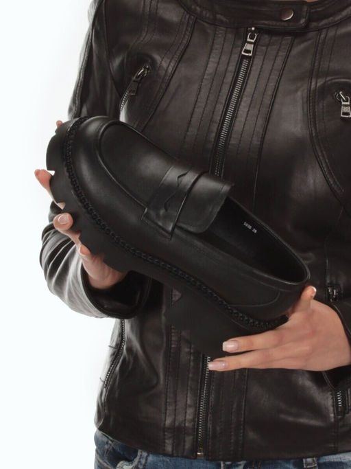 03-5938 BLACK Лоферы женские (натуральная кожа)