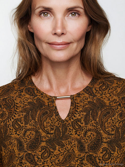 Bisiklet Yaka Desenli Bluz