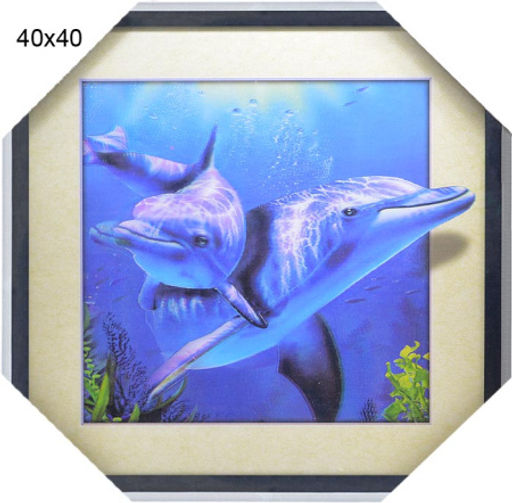 Картина 5D 40х40 003 Дельфины / ZR8210H-222411 / - Галеонтрейд фото 2