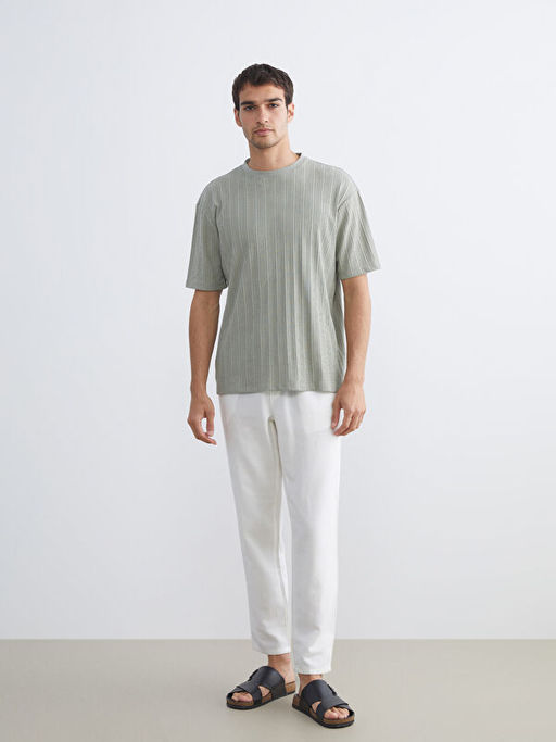 Bisiklet Yaka Erkek Dokulu Ti??rt