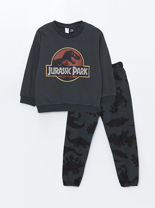 Bisiklet Yaka Jurassic Park Bask?l? Erkek ?ocuk E?ofman Tak?m