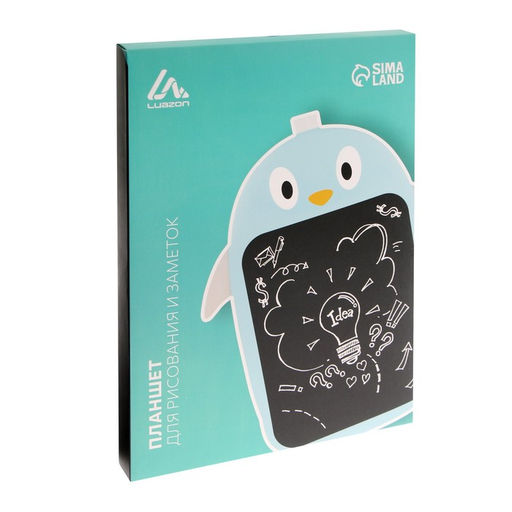 Планшет для рисования и заметок Luazon Пингвиненок, 9, функция блокировки, голубой - Luazon home фото 8