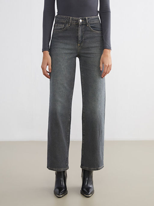 Wideleg Kad?n Jean Pantolon