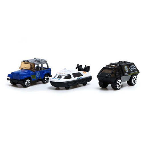 Набор металлических машин Полиция, 3 штуки, МИКС - Автоград фото 3