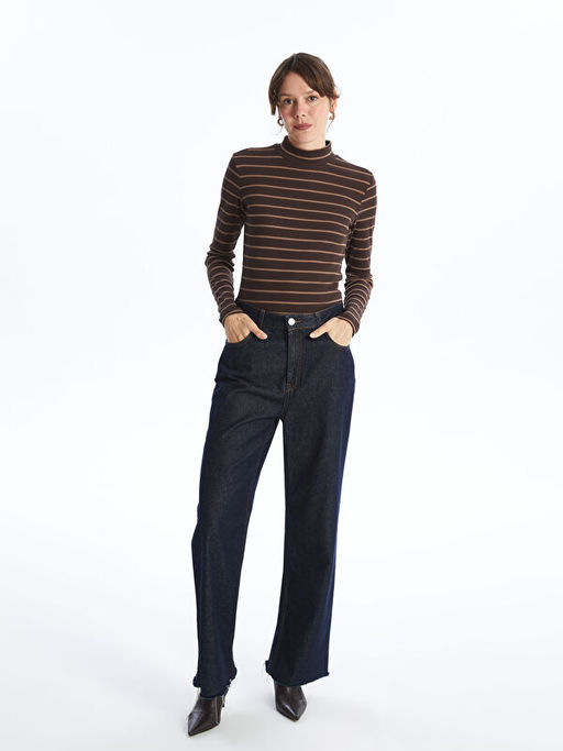 Dik Yaka ?izgili Kad?n Body