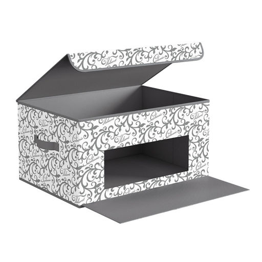 VAL CG-BOX-DDM Короб стеллажный с откидной стенкой, с крышкой, 50*35*25 см, CLASSIC GREY, шт