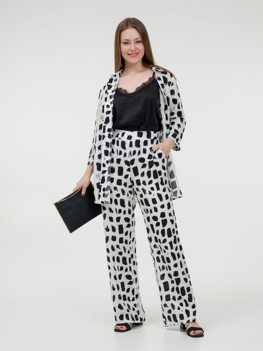 Рубашка из штапеля удлиненная белая - Odis фото 2