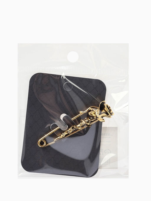 Булавка «Цветок» роза, L=5см, цвет чернёное золото