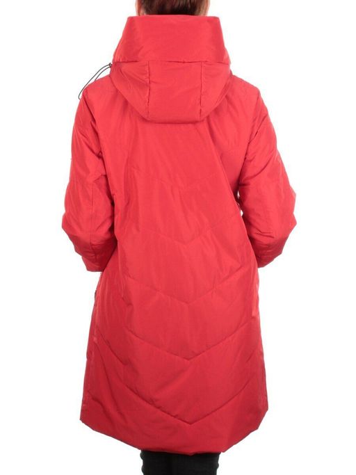 Z619-1 RED Пальто демисезонное женское (100 гр. синтепон) - Фабричный китай фото 5