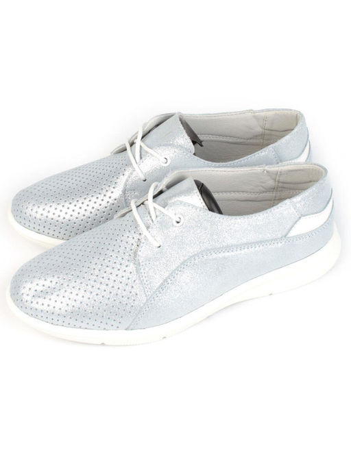 05-DF99-21P LT. BLUE Полуботинки женские спортивные (натуральная кожа) - Фабричный китай фото 4