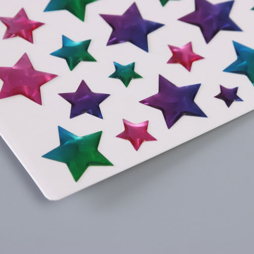 Цена за 3 шт. Наклейки для творчества пластик "Градиент. Звезда" 22х9,5 см
