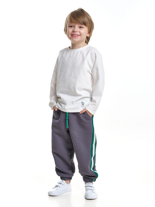 Брюки с лампасом для мальчика штаны спортивные 22-7681 светлый графит - Mini maxi фото 4