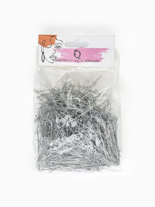 Штифт с петлёй СМ-1087, 4 см, упаковка 100 г, цвет серебро