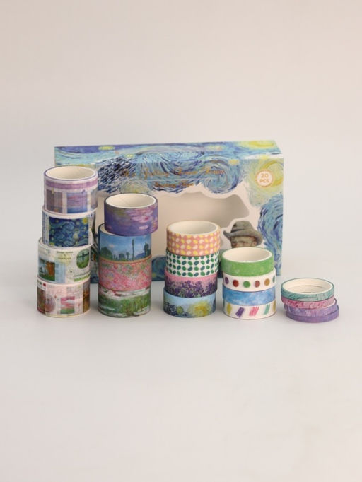 Набор декоративного скотча 20 шт. "Van Gogh" (1/1,5/2/3 см * 2 м)