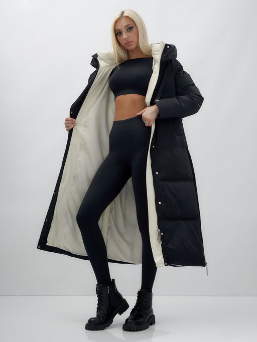 Пальто зимнее MTFORCE 9625Ch женское черное утеплитель 270 г/м²  фото 14