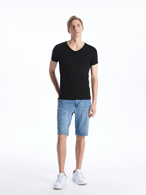 V Yaka K?sa Kollu Erkek Atlet - Waikiki фото 2