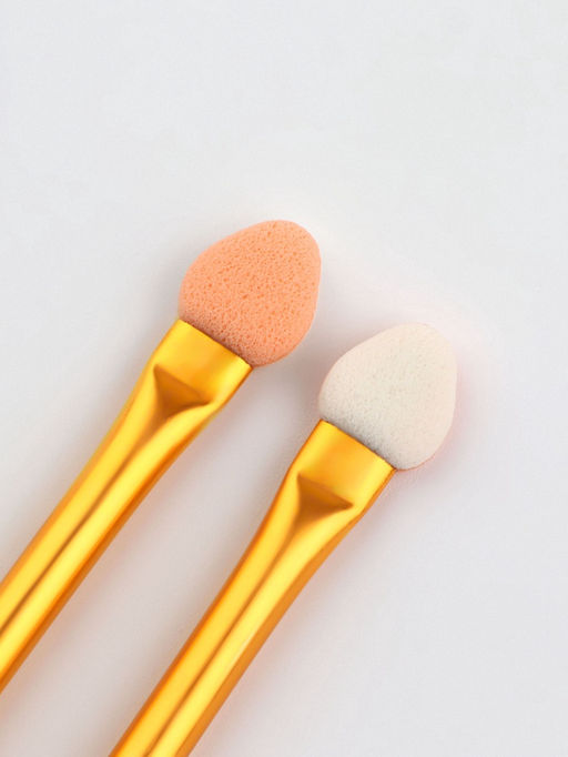 Цена за 4 шт. Набор аппликаторов для теней, двусторонние, 5 шт., 6.5 см, цвет золотистый