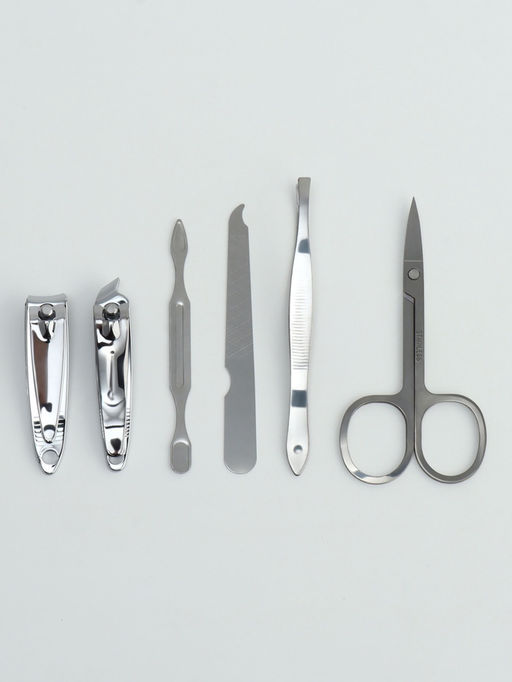 Набор маникюрный Colorful, 6 предметов, в футляре, чёрный