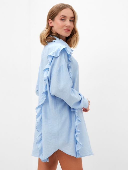 Костюм женский: блузка, шорты, MINAKU: Casual Collection, размер 42, голубой
