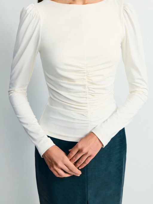 Приталенный лонгслив с драпировкой / Zarina  фото 11