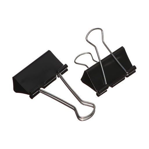 Набор зажимов для бумаг черных 41 мм 24 штук, в пластиковой тубе