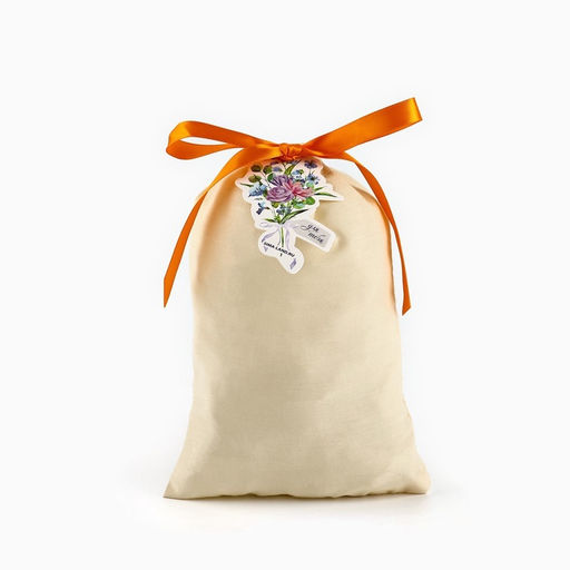 Цена за 5 шт. Мешочек подарочный из хлопка С любовью для тебя, цветы, 16?24 см  1.5 см