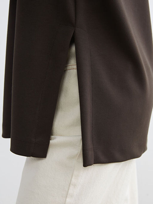 Dik Yaka Oversize Kad?n Sweatshirt Tunik