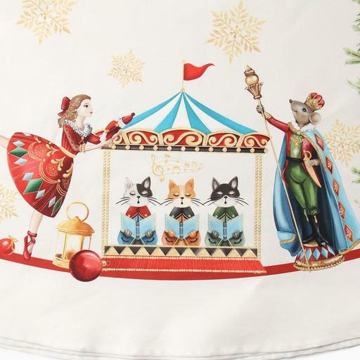 Цена за 2 шт. Скатерть новогодняя "Этель" "Щелкунчик" d=220 см, 100% хл, саржа 190 г/м2