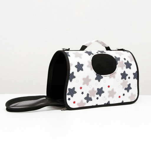 Сумка - переноска для животных Звездочки, каркасная, размер L, 53 х 21 х 29 см - Пижон фото 2