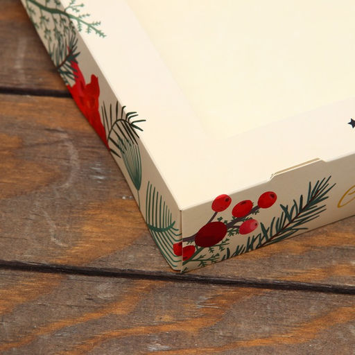 Цена за 20 шт. Коробка складная Праздник, 20 х 20 х 4 см с окном - UPAK LAND фото 3