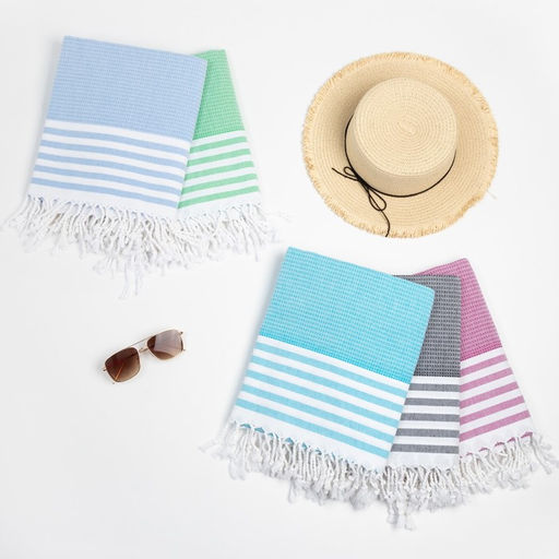 Пештемаль для пляжа, бани, сауны Waffle 100х180 см, розовый - Lovelife фото 5